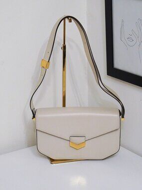 DEMELLIER MIDI LONDON IN OFF WHITE SMOOTH LEATHER (like new)